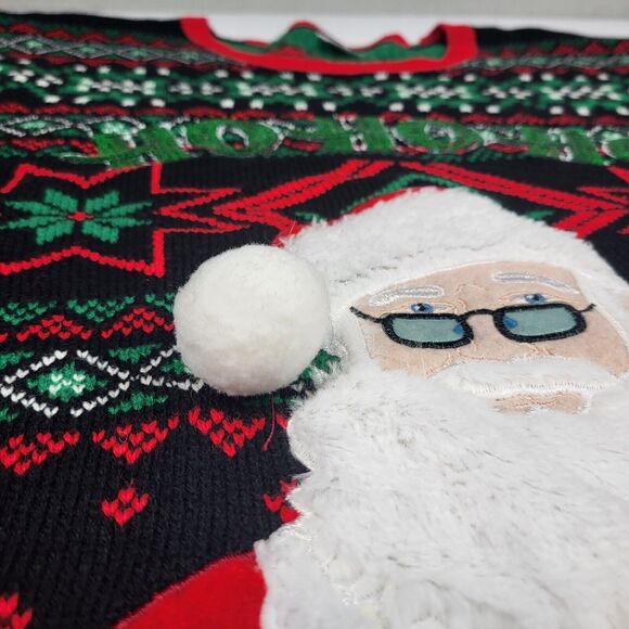 Santa Claus Ho Ho Ho Red Cup Mens UGLY CHRISTMAS SWEATER 3XL (52-45) - Picture 4 of 9